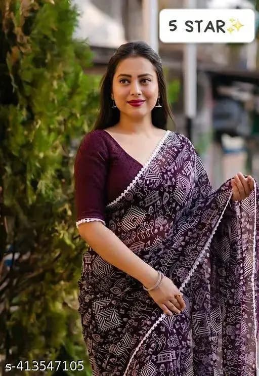 Saree with a touch of QuicKart.